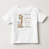 Young Wild und Three Birthday Jungle Baby T - Shir