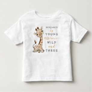 Young Wild und Three Birthday Jungle Baby T - Shir Kleinkind T-shirt