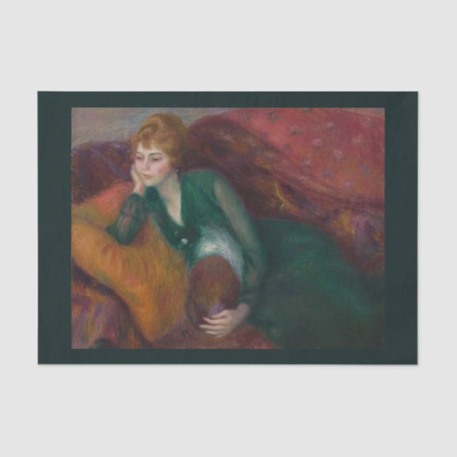 Young Woman in Green, William James Glackens Seidenpapier (Vorderseite)
