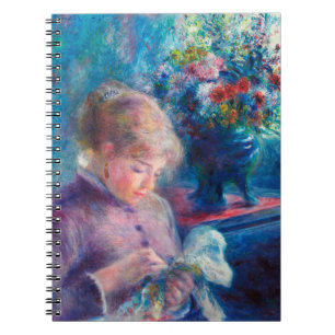Young Woman Näwing by Pierre-Auguste Renoir Notizblock