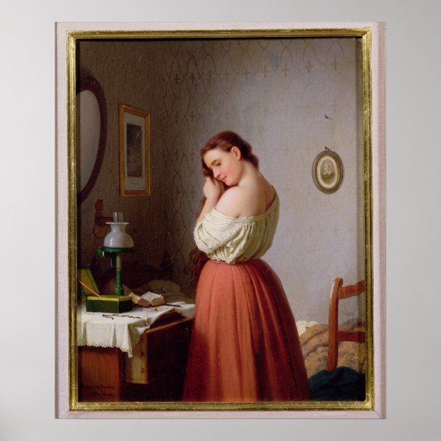 Young Woman Plaiting your Haair Poster (Vorne)