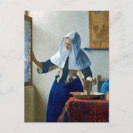 Young Woman with a Water Pitcher by Vermeer Feiertagspostkarte