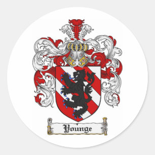 Younge Wappen Younge Familienwappen Runder Aufkleber