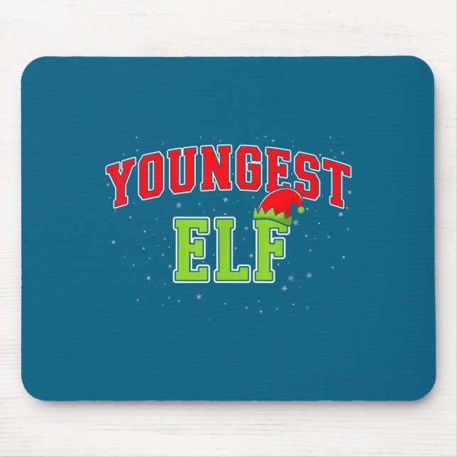 Youngest Elf Christmas Family Matching Group Xmas  Mousepad (Vorne)