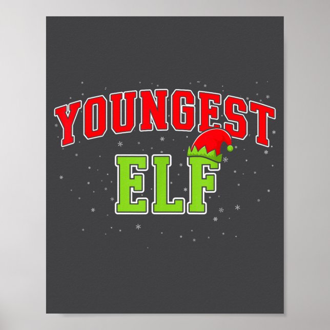 Youngest Elf Christmas Family Matching Group Xmas  Poster (Vorne)
