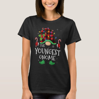 Youngest Gnome Buffalo Plaid Matching Family Chris T-Shirt