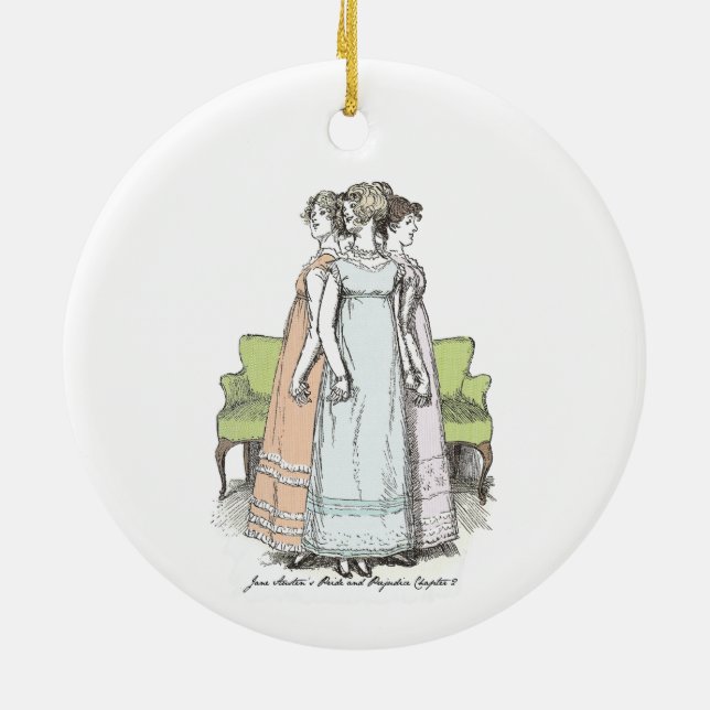 Youngest & Tallest - Jane Austen Pride & Prejudice Keramik Ornament (Hinten)