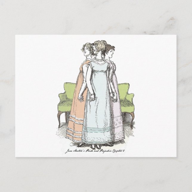 Youngest & Tallest, Jane Austen Pride & Prejudice Postkarte (Vorderseite)