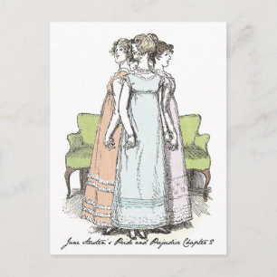Youngest & Tallest, Jane Austen Pride & Prejudice Postkarte
