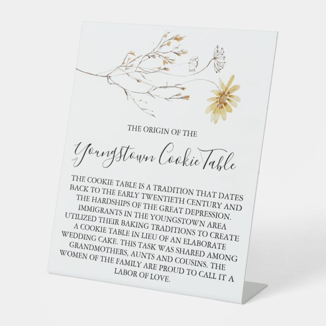 YOUNGSTOWN COOKIE TABLE SIGN WEDING SOCKELSCHILD (Vorderseite)