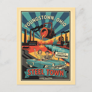 Youngstown OH – Steel Town Retro 1950er Jahre Postkarte