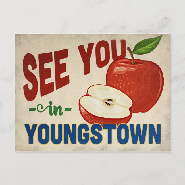 Youngstown Ohio Apple - Vintage Travel Postkarte (Vorderseite)