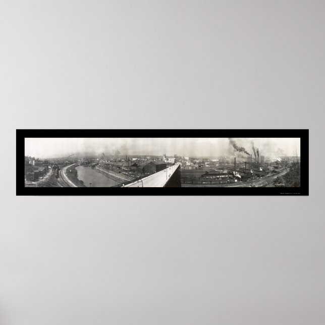 Youngstown Panorama Foto 1905 Poster (Vorne)