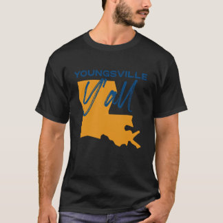 Youngsville Louisiana Y'all LA Stolz Staats Karte  T-Shirt