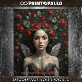 Your angel love flowers and roses! - seidenpapier