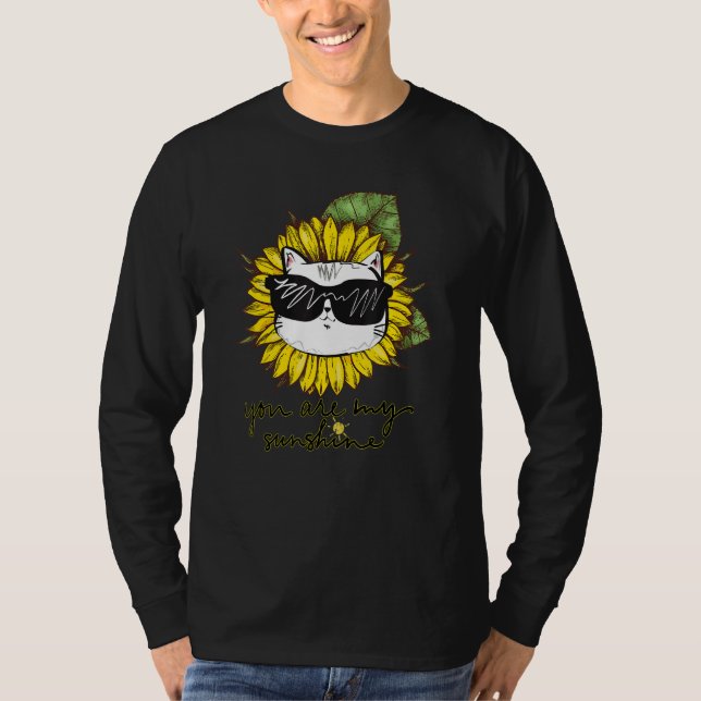 Your Are My Sunshine Cat Sunflower Cat T-Shirt (Vorderseite)