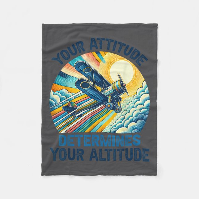 Your Attitude Determines Your Altitude Motivationa Fleecedecke (Vorderseite)