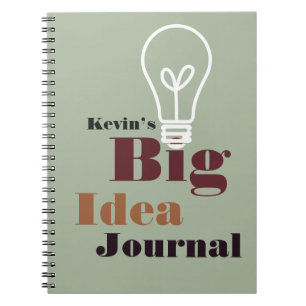Your big idea journal modern light bulb gray notizblock