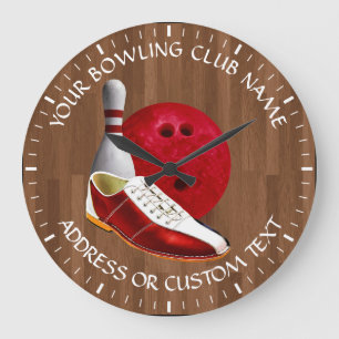 Your Bowling Club Name Bowling Owner Große Wanduhr