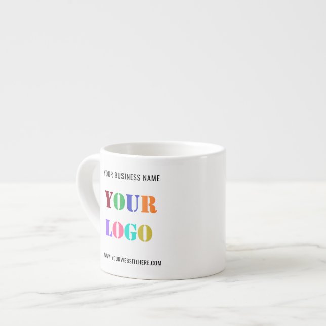 Your Branded Logo and Text Business Espresso Mug Espressotasse (Vorderseite Links)