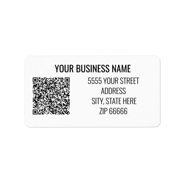 Your Branded QR Code Name Address Labels Template Adressaufkleber (Vorne)