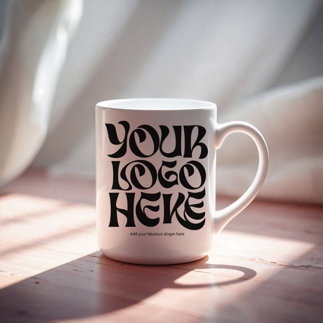 Your Business Logo and Text Simple 2 side Kaffeetasse (Von Creator hochgeladen)