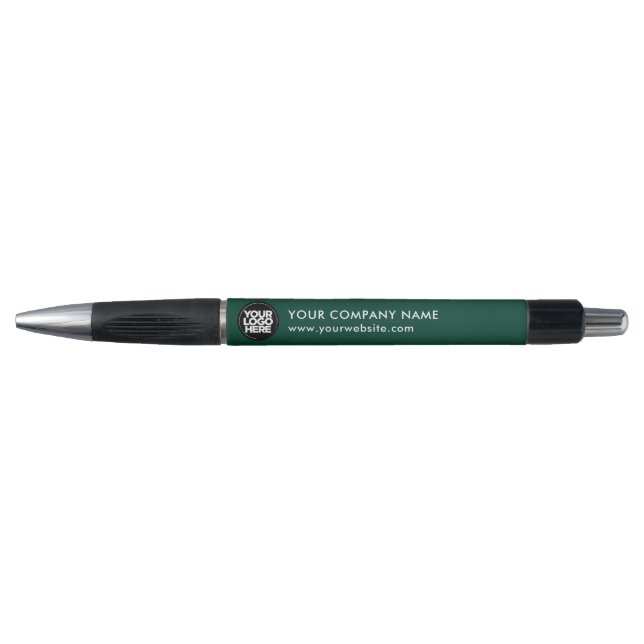 Your Business Logo Dark Green Promotional Pen Kugelschreiber (Vorderseite)