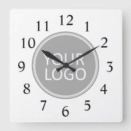Your Business Logo Promotional Business Company Quadratische Wanduhr