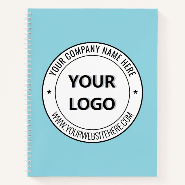 Your Business Logo Text Branded Notebook Example Notizbuch (Vorderseite)