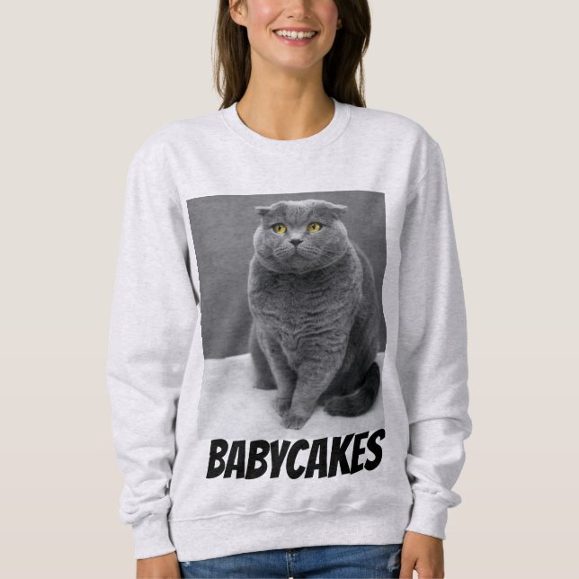 YOUR CAT PHOTO CUSTOM T-SHIRT SWEATSHIRT (Vorderseite)