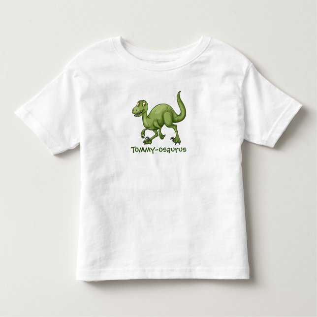 Your Child's Name Dinosaur Design Kleinkind T-shirt (Vorderseite)