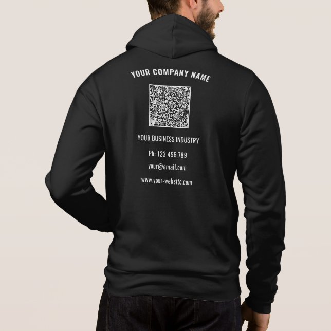 Your Company Logo Custom Text and QR Code Hoodie (Rückseite)