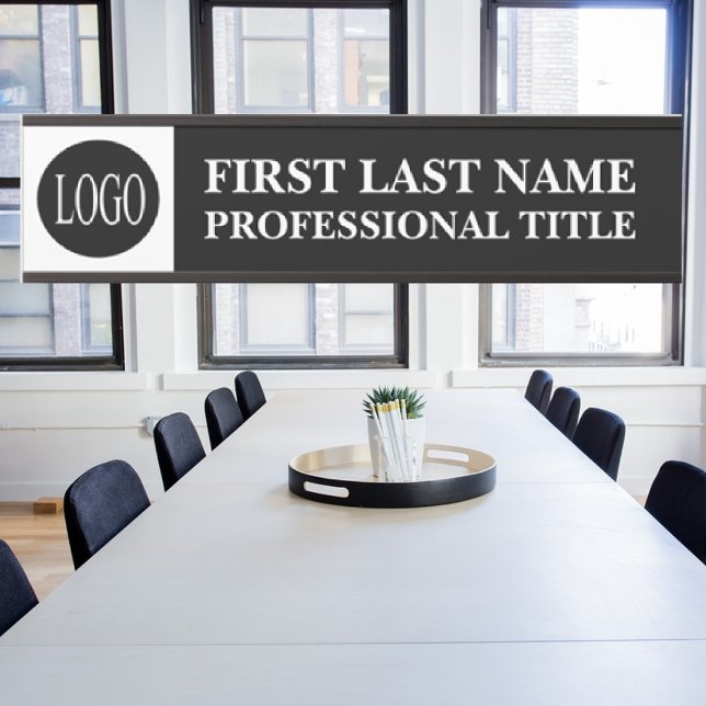 Your Company Logo Office Door Sign Black and White Türschild (Von Creator hochgeladen)