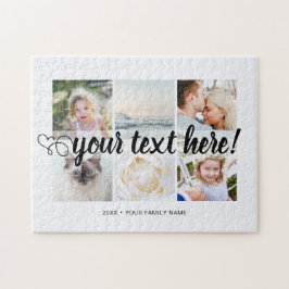 Your custom 6 photos collage and text puzzle