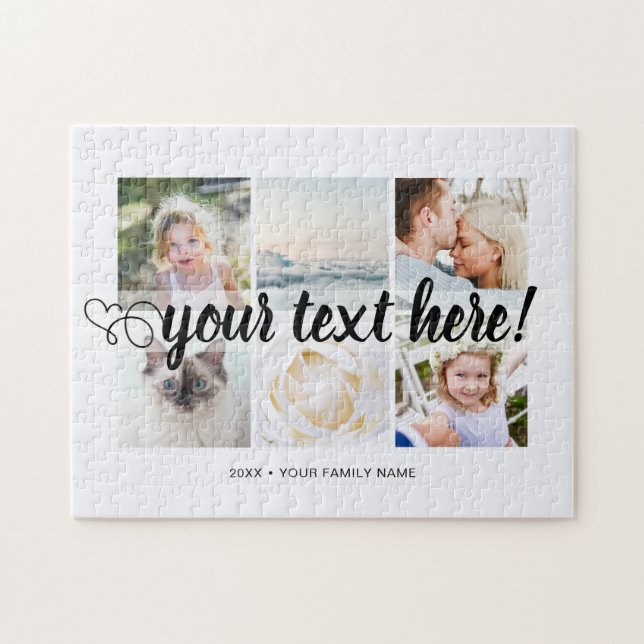 Your custom 6 photos collage and text puzzle (Horizontal)
