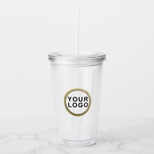 Your Custom Logo Acrylic Tumbler and Straw Acryltrinkbecher (Vorderseite)
