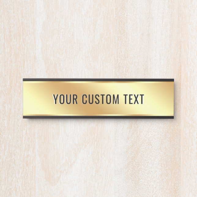 Your Custom Text Elegant Modern Simple Gold Home Türschild (Vorderseite )