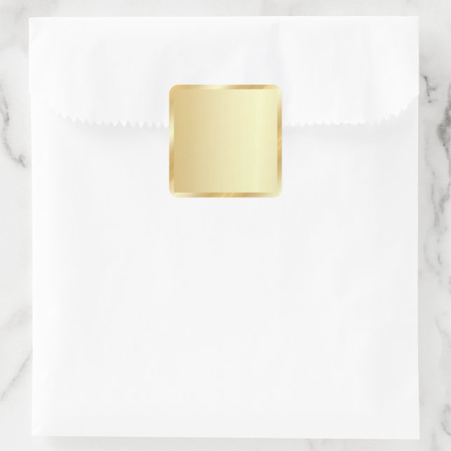 Your Custom Text Template Gold Blank Background Quadratischer Aufkleber (Tasche)