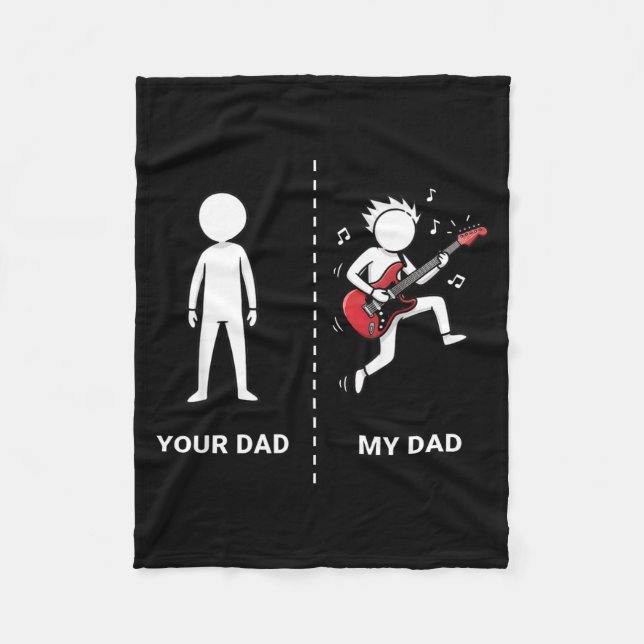 Your Dad My Dad Funny B Guitar Lover Musician Sarc Fleecedecke (Vorderseite)