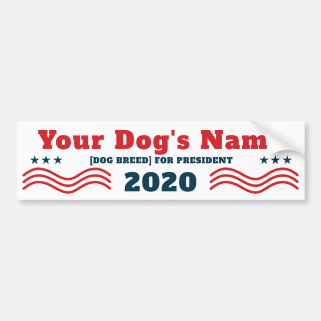 Your Dog for President 2020 Funny Patriotic Autoaufkleber (Vorne)