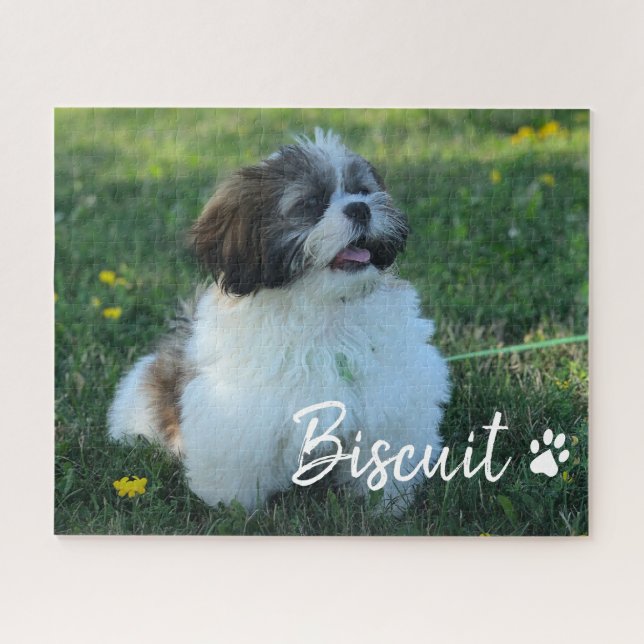 Your dog Name Script Custom Photo Puzzle (Horizontal)