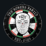 Your Face Here Dartboard Dartscheibe<br><div class="desc">A dartboard is a popular recreational and competitive game that provides hours of fun for players of all ages and skill levels. Typically made from sisal fibers, cork, or electronic components, dartboards are designed to withstand the impact of darts while offering precise scoring zones. Standard dartboards feature a circular design...</div>