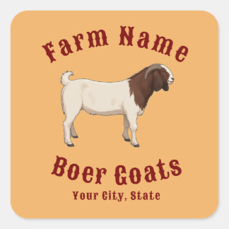 Your Farm Boer Goats Quadratischer Aufkleber