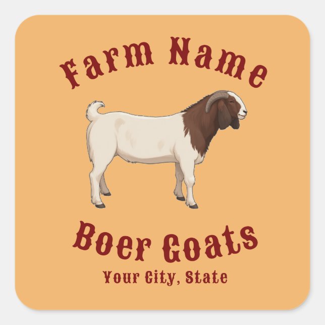 Your Farm Boer Goats Quadratischer Aufkleber (Vorderseite)