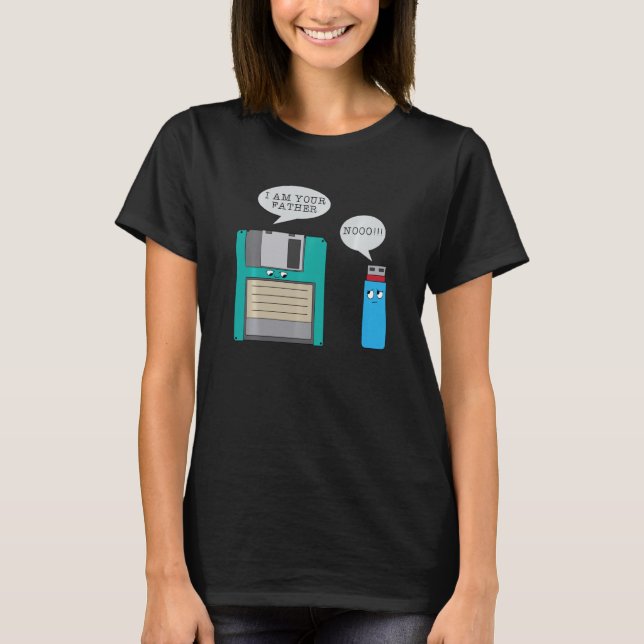 Your Father Nooo! Diskette And Usb Conspiracy T-Shirt (Vorderseite)