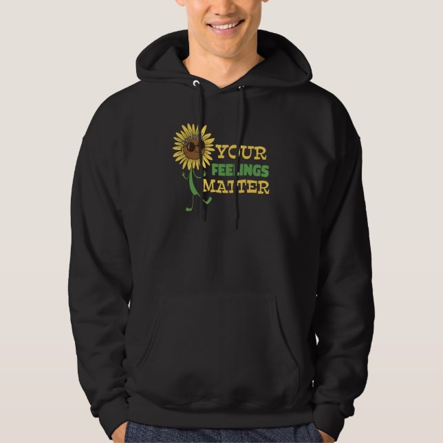Your Feelings Matter   Mental Health Hippie Sunflo Hoodie (Vorderseite)