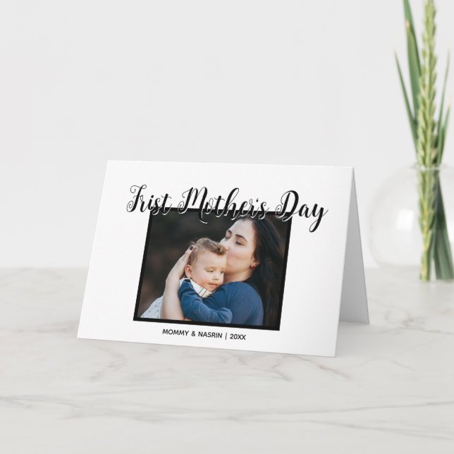 Your First Mother's Day personalised photo &Quote  Karte (Vorderseite)