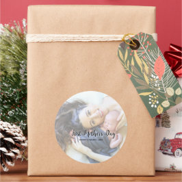 Your First Mother's Day personalised photo &Quote  Runder Aufkleber