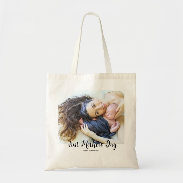 Your First Mother's Day personalised photo  Tragetasche (Vorne)