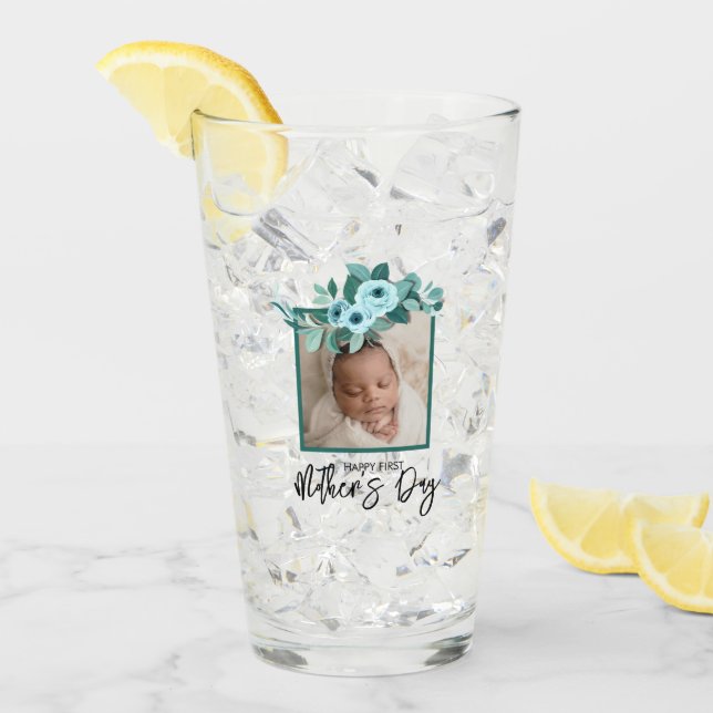 Your First Mother's Day Rose Greenery Glas (Vorderseite Ice)